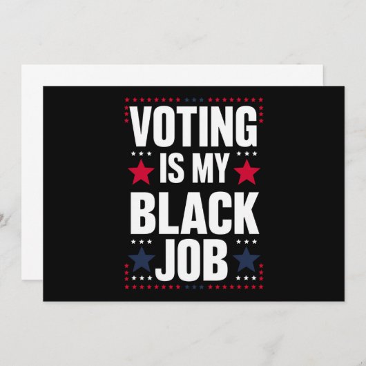 おもしろい投票は私の黒い仕事ヴィンテージ 招待状 (正面/裏面)