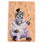 おもしろい抱き枕とIn Love Ram - Romantic ミディアムペーパーバッグ (裏面)