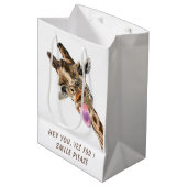 おもしろい抱き枕よくはしゃぐキリンスマイルカスタム文字 ミディアムペーパーバッグ (正面アングル)