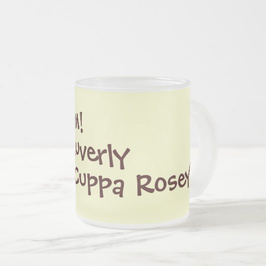 おもしろい押韻スラングお茶の飲み文字スローガンデザイン フロストグラスマグカップ (正面右)