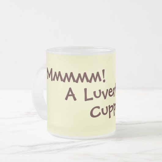 おもしろい押韻スラングお茶の飲み文字スローガンデザイン フロストグラスマグカップ (正面左)