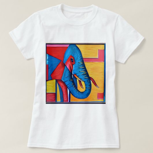 おもしろい抽象芸術アートリトルエレファント Tシャツ (デザイン正面)