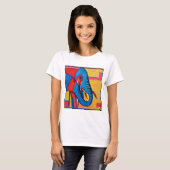 おもしろい抽象芸術アートリトルエレファント Tシャツ (正面フル)