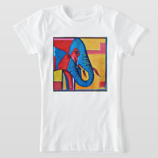 おもしろい抽象芸術アートリトルエレファント Tシャツ (レイダウン)