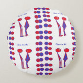 おもしろい抽象芸術アート装飾用クッション ラウンドクッション (正面)