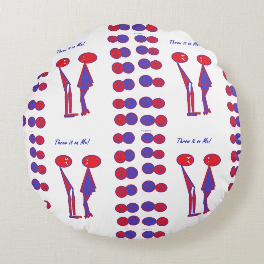 おもしろい抽象芸術アート装飾用クッション ラウンドクッション (正面)