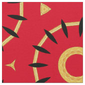 おもしろい抽象芸術サークルコットンツイルヤードin赤 ファブリック (クローズアップ)