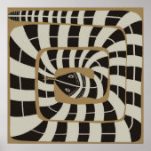 おもしろい抽象芸術ストライプのスネーク自然ブラウン中立 ポスター (正面)