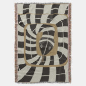 おもしろい抽象芸術ストライプのスネーク(茶色のニュートラルトーン) スローブランケット (正面縦)