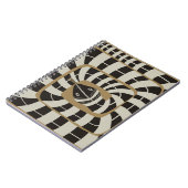 おもしろい抽象芸術ストライプのスネーク(茶色のニュートラルトーン) ノートブック (左側)