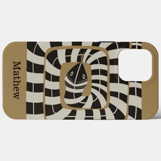 おもしろい抽象芸術ストライプのスネーク(茶色のニュートラルトーン) Case-Mate iPhoneケース (裏面 (横))