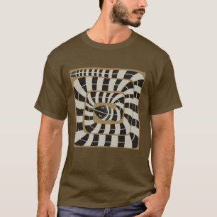 おもしろい抽象芸術ストライプのスネーク（茶色のニュートラルトーン） Tシャツ