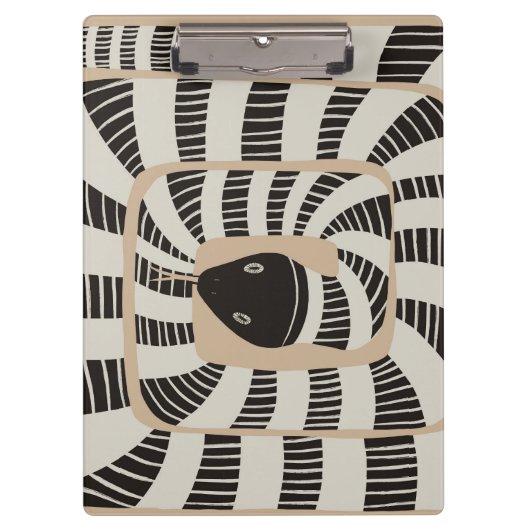 おもしろい抽象芸術ストライプのバンドスネーク |ヘビ愛好家 クリップボード (正面)