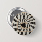 おもしろい抽象芸術ストライプのバンドスネーク |ヘビ愛好家 缶バッジ (正面&裏面)