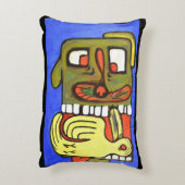 おもしろい抽象芸術ドッグ顔 アクセントクッション (裏面(縦))