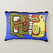 おもしろい抽象芸術ドッグ顔 アクセントクッション (裏面)