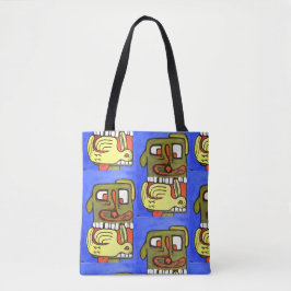 おもしろい抽象芸術ドッグ顔 トートバッグ