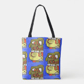 おもしろい抽象芸術ドッグ顔 トートバッグ (裏面)