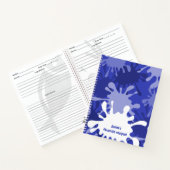 おもしろい抽象芸術ブルー絵画（ばちゃばちゃ）跳ねるの名前レシピ ノートブック (内部)