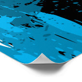 おもしろい抽象芸術ブルー&ブラック絵を描（ばちゃばちゃ）跳ねるポスター ポスター (角)