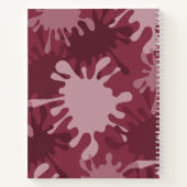 おもしろい抽象芸術レッド絵画（ばちゃばちゃ）跳ねるの名前レシピ ノートブック (裏面)