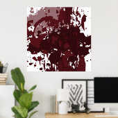 おもしろい抽象芸術ローズウッドレッド（ばちゃばちゃ）跳ねるアート ポスター (ホームオフィス)