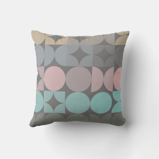 おもしろい抽象芸術円の正方形のパターン クッション (裏面)