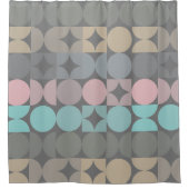 おもしろい抽象芸術円の正方形のパターン シャワーカーテン (正面)