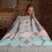 おもしろい抽象芸術円の正方形のパターン フリースブランケット