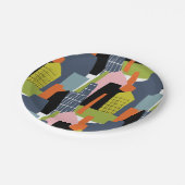 おもしろい抽象芸術建物都市グリッドカラフル ペーパープレート (アングル)