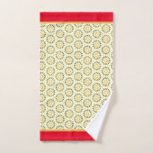 おもしろい抽象芸術赤い黄色の丸バスタオルセット バスタオルセット (ハンドタオル)