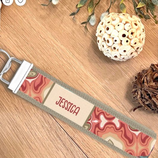 おもしろい抽象芸術赤モダントレンディー名のインスピレーション リストバンドキーホルダー