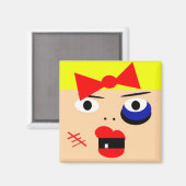 おもしろい抽象芸術雌ボクシング磁石 マグネット (正面/裏面)