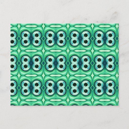 おもしろい抽象芸術魚眼の壁紙パターン ポストカード (正面)