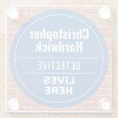 おもしろい探偵壁プラークスタイルガラスコースター ガラスコースター (裏面)