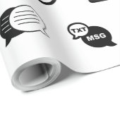 おもしろい携帯電話文字のメッセージパターンカスタムの色 ラッピングペーパー (ロールコーナー)