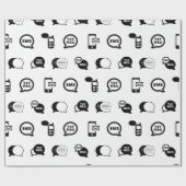 おもしろい携帯電話文字のメッセージパターンカスタムの色 ラッピングペーパー (フラット)