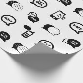 おもしろい携帯電話文字のメッセージパターンカスタムの色 ラッピングペーパー (角)