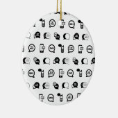 おもしろい携帯電話文字メッセーカスタムジングBGカラー セラミックオーナメント (右)