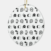 おもしろい携帯電話文字メッセーカスタムジングBGカラー セラミックオーナメント (左)