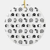 おもしろい携帯電話文字メッセーカスタムジングBGカラー セラミックオーナメント (裏面)