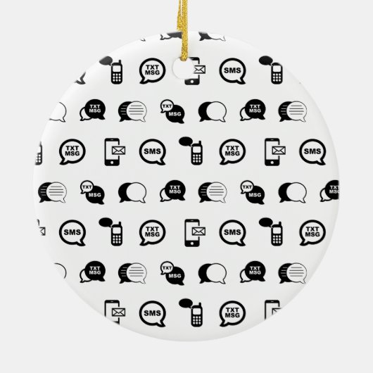 おもしろい携帯電話文字メッセーカスタムジングBGカラー セラミックオーナメント (裏面)