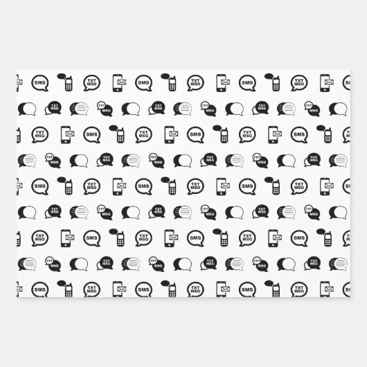 おもしろい携帯電話文字メッセージパタカスタムーン色 ラッピングペーパーシート (正面3)