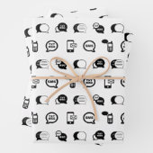 おもしろい携帯電話文字メッセージパタカスタムーン色 ラッピングペーパーシート (インサイチュ)