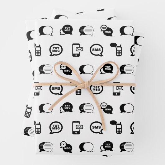 おもしろい携帯電話文字メッセージパタカスタムーン色 ラッピングペーパーシート (インサイチュ)