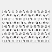 おもしろい携帯電話文字メッセージパタカスタムーン色 ラッピングペーパーシート (正面)