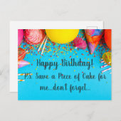 おもしろい救ハッピーバースデー – ケーキを私のために ポストカード (正面/裏面)