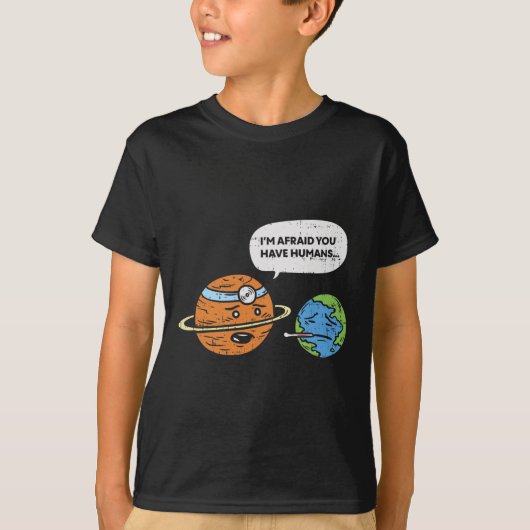 おもしろい救地球の日の惑星医師人間 Tシャツ (正面)