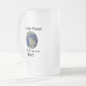 おもしろい救地球引用文 フロストグラスビールジョッキ (正面左)