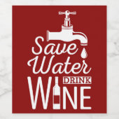 おもしろい救水栓飲料 ワインラベル (シングルラベル)